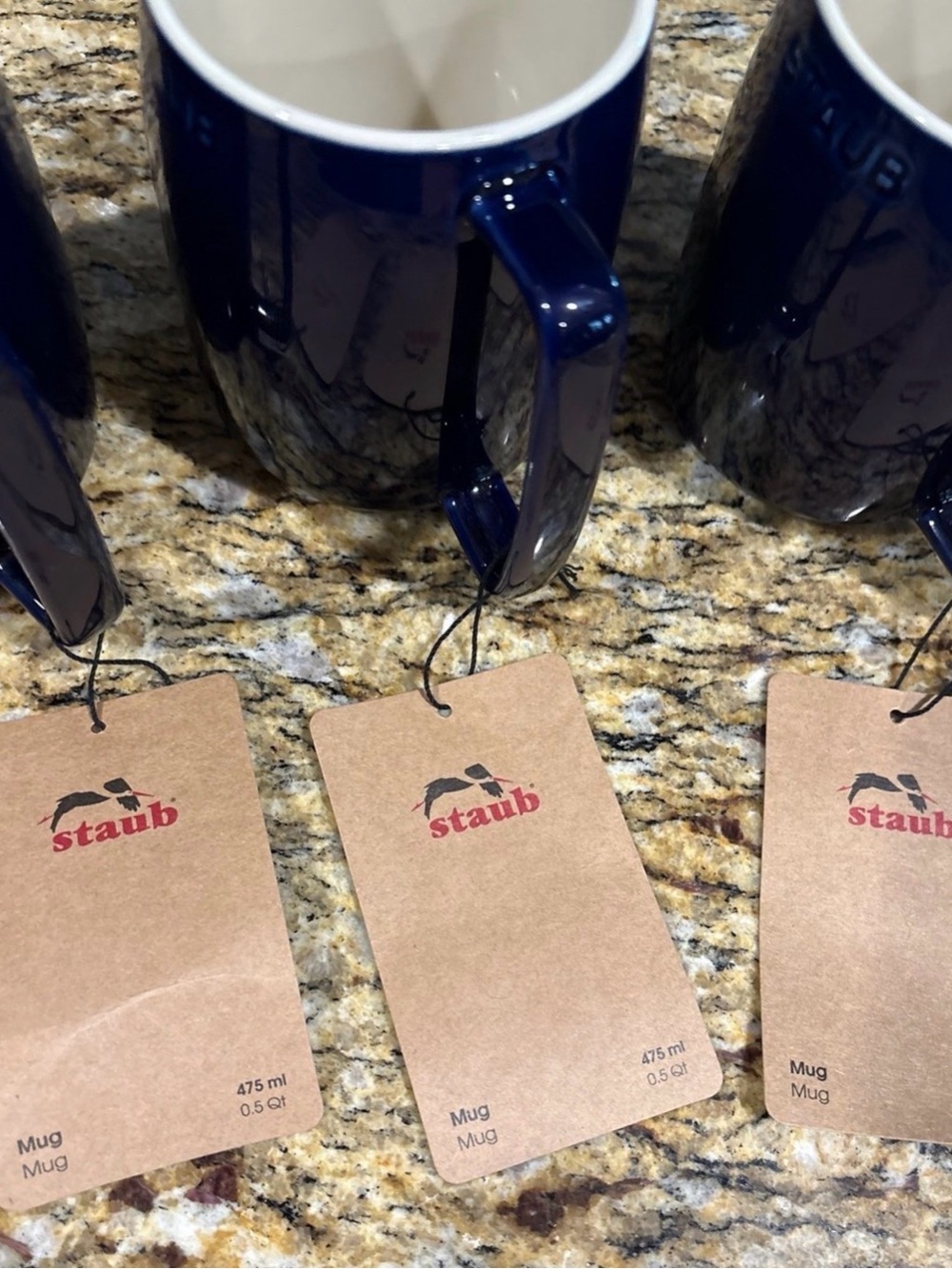 Staub Dark Blue Ceramic Mugs - Set of 3 - Picture 7 of 8
